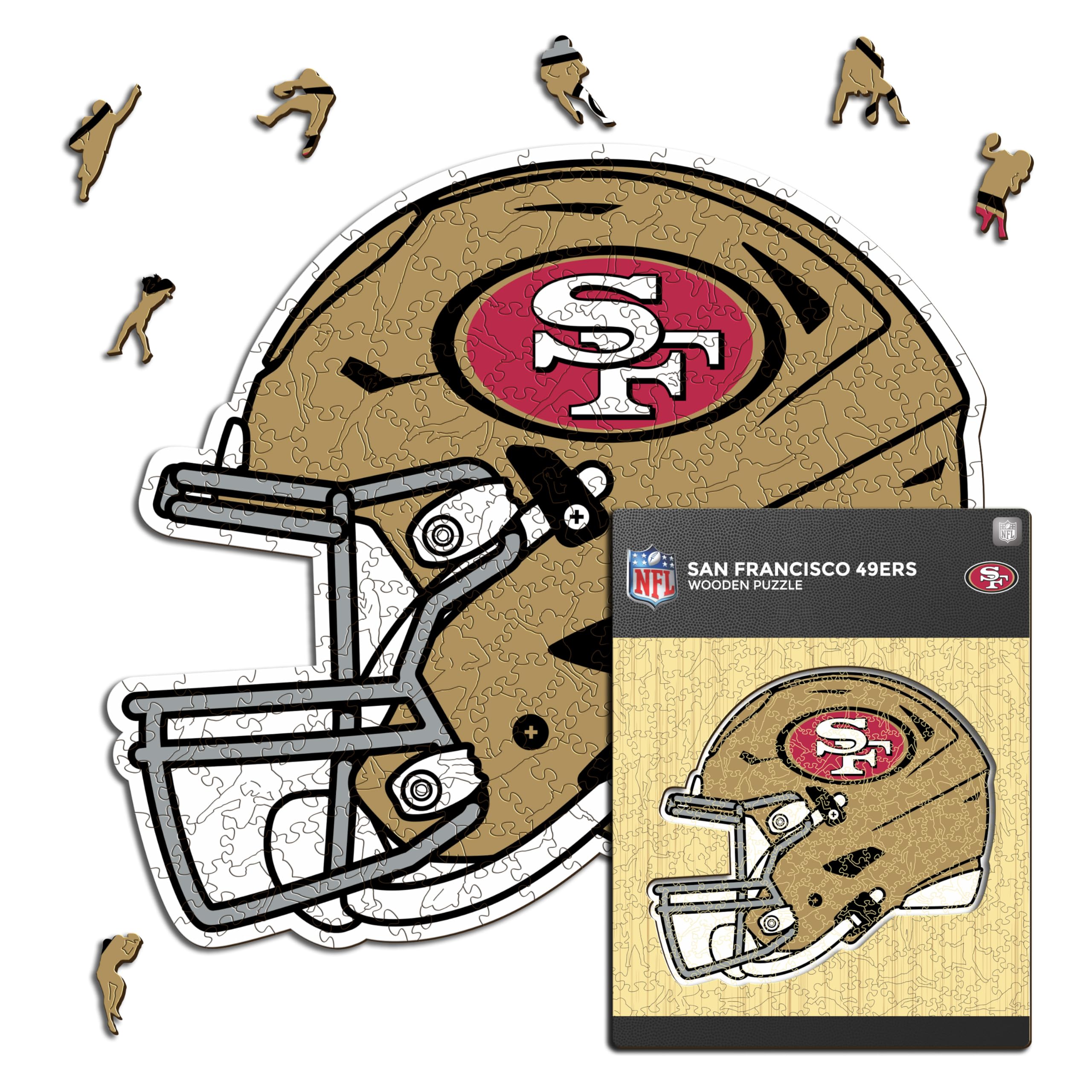 Iconic Puzzles - San Francisco 49ers Helmet, Wooden Puzzle officially licensed NFL, 100% sustainable, Gift for Adults and Children, size L, 500 Pcs — image 1