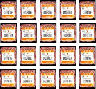 Santa Carota Grass Fed Ground Beef 70% Lean / 30% Fat, Carrot-Finished, Grass-Raised, Bulk Hamburger Meat | Perfect for Burgers, Family Pack Frozen Food (20-1lb packages)