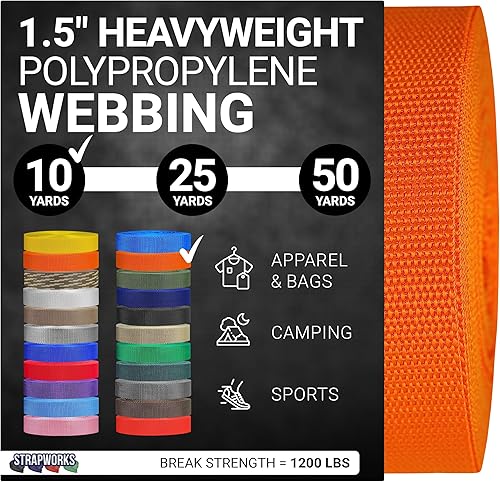 Vista 9 de Strapworks Correa de polipropileno pesado: correas de polietileno resistentes para reparación de equipos de bricolaje al aire libre, 1.5 pulgadas