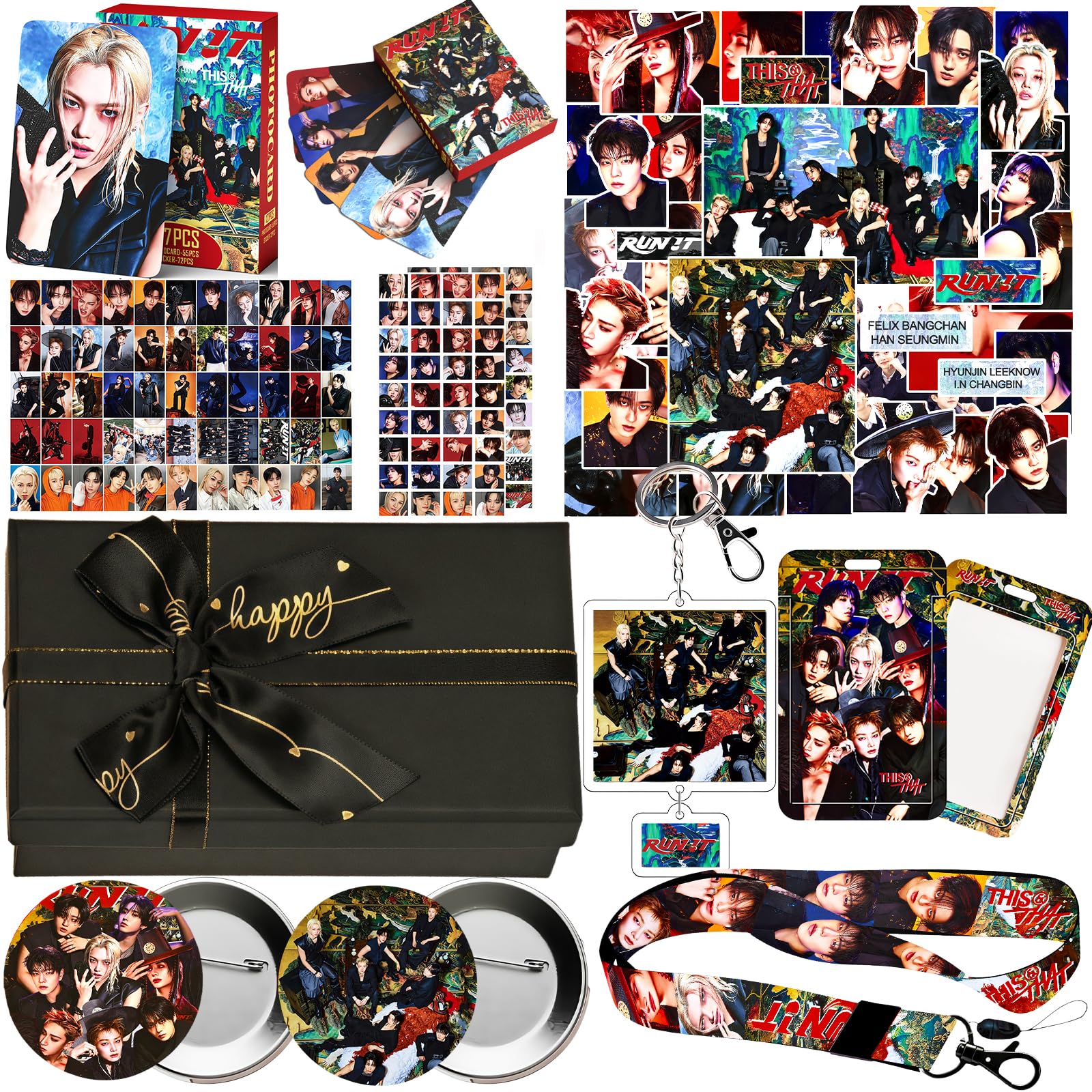 Stray Kids RUN IT Album Gift Box Set, Including 127PCS Stray Kids
