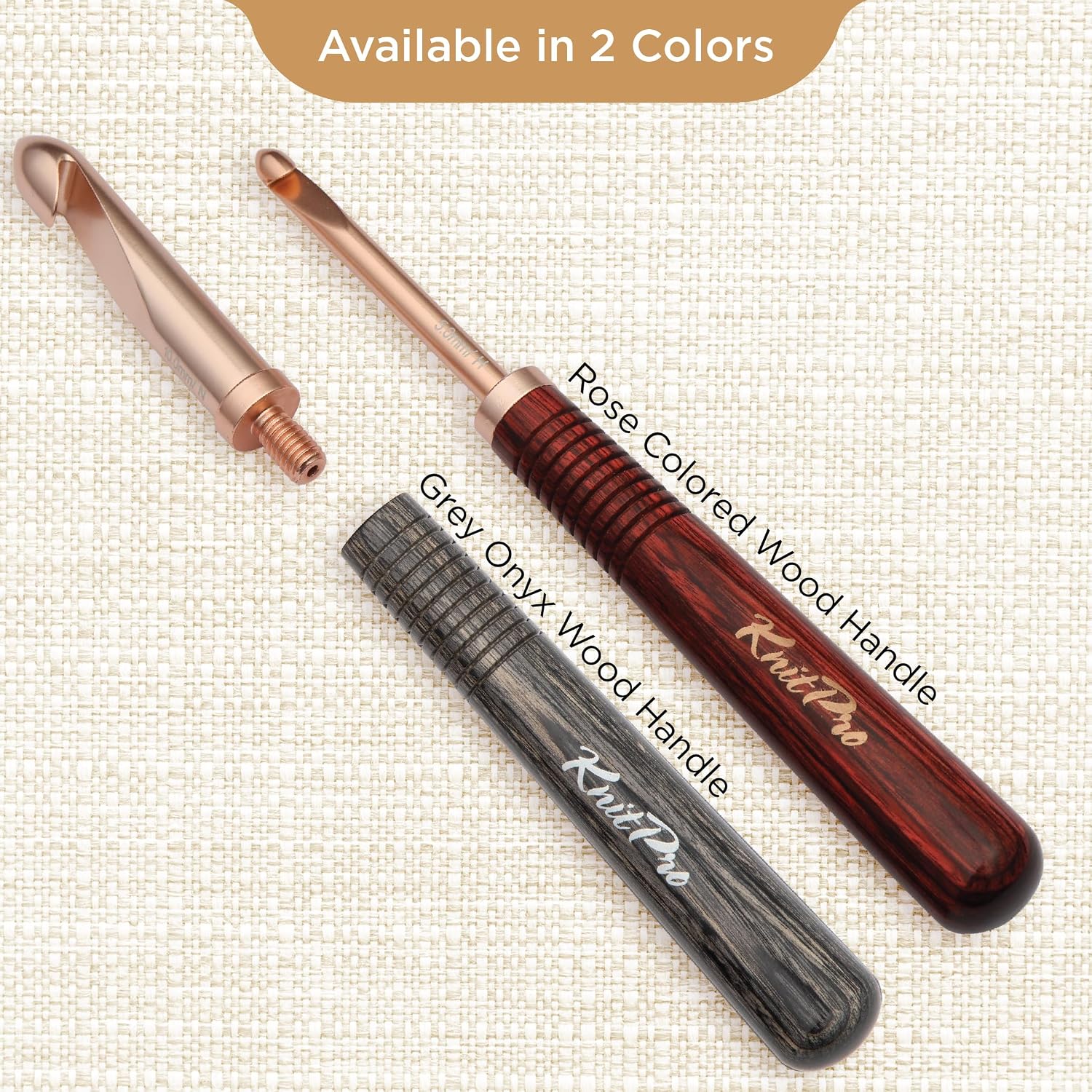 KnitPro Oasis Wooden Handle for Interchangeable Crochet Hooks | Grey Onyx