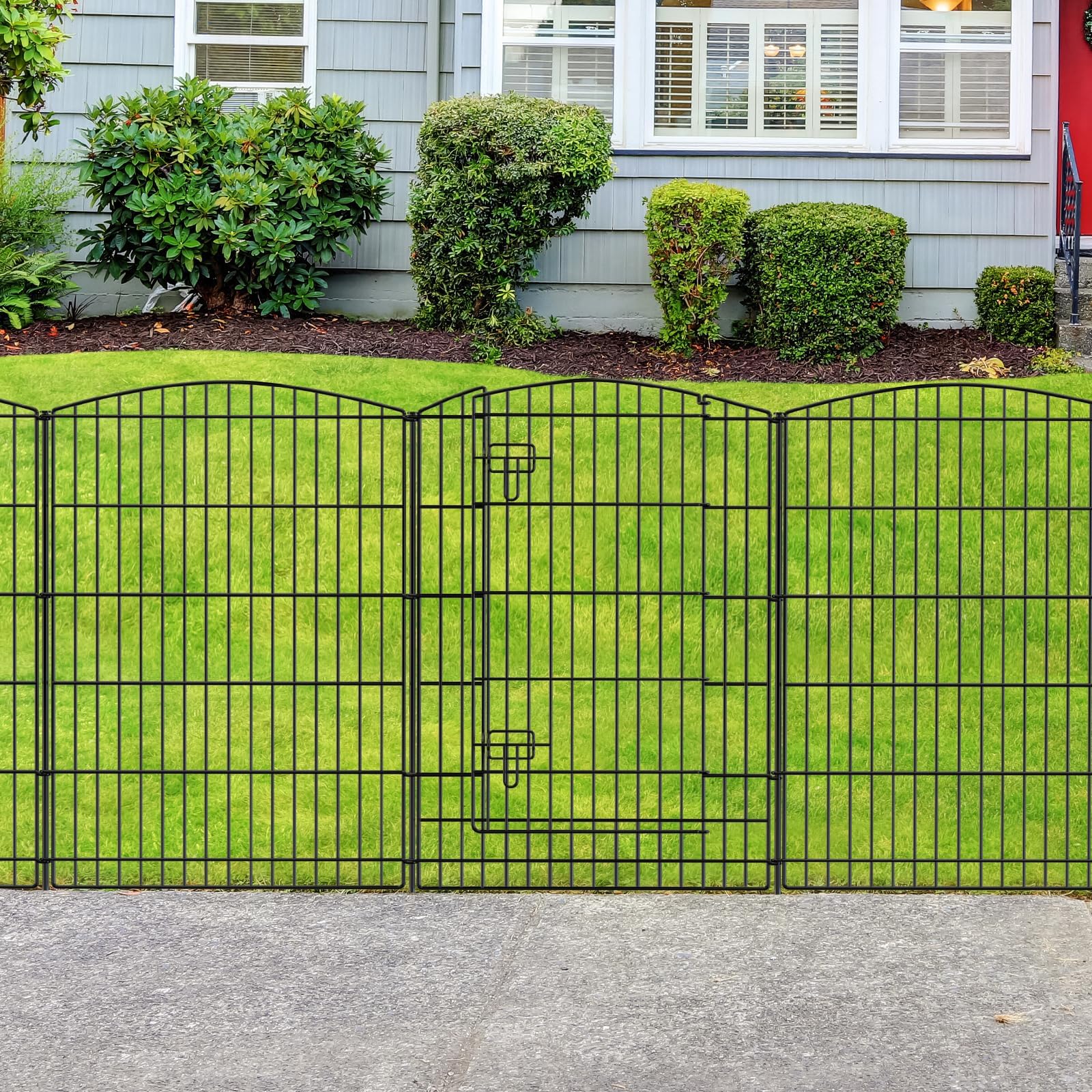 INJOPEXI Decorative Garden Fence 12 Panels 26ft (L)×36in (H) Garden Fences with 11 Panels + 1 Gate, No Dig Animal Barrier Rabbit Fencing Rustproof Metal Wire Temporary Dog Fence for Patio Outdoor Yard