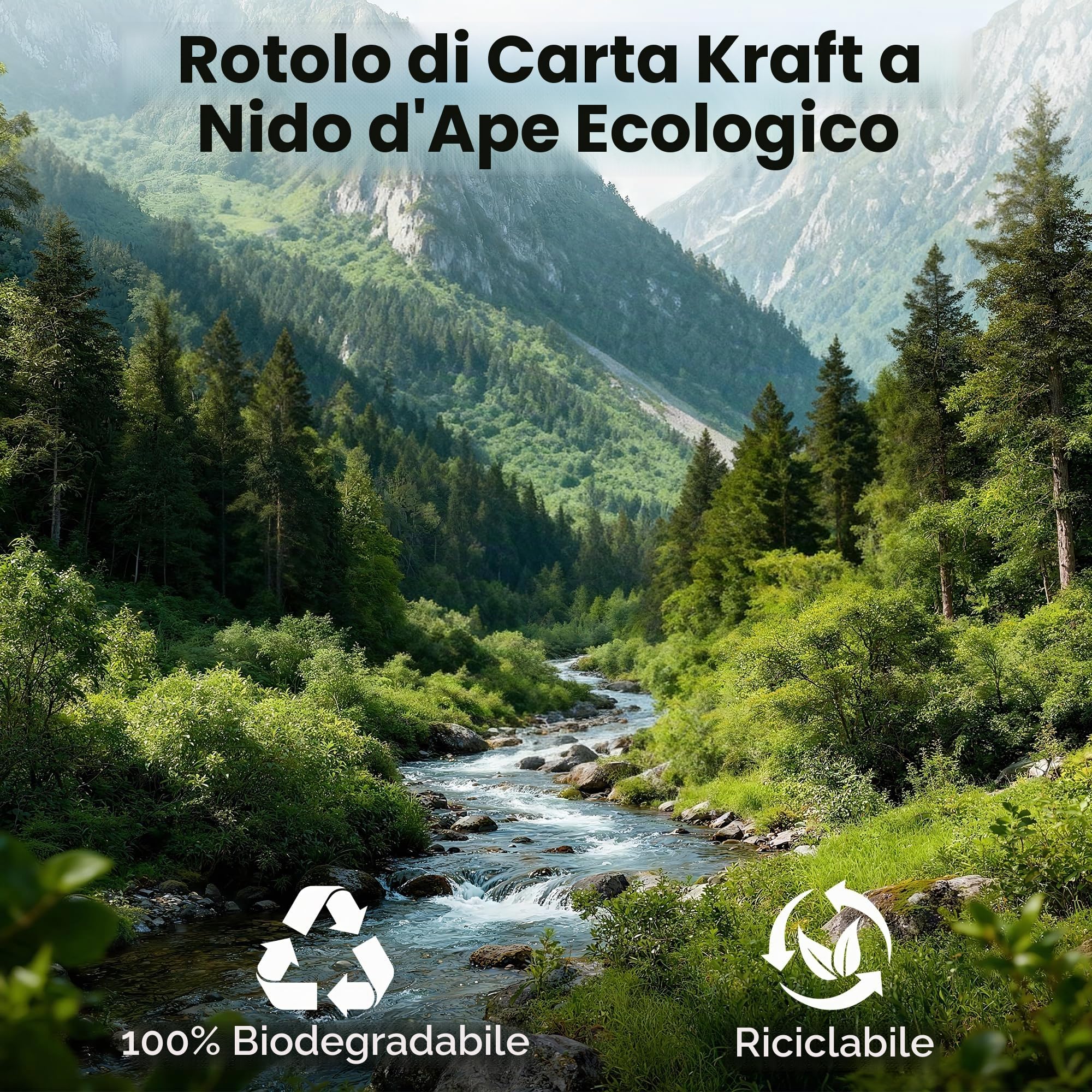 Tera Carta a nido d'ape Kraft 30 cm × 30 m 80 gsm 1,6× estensibile ecologica riciclabile biodegradabile