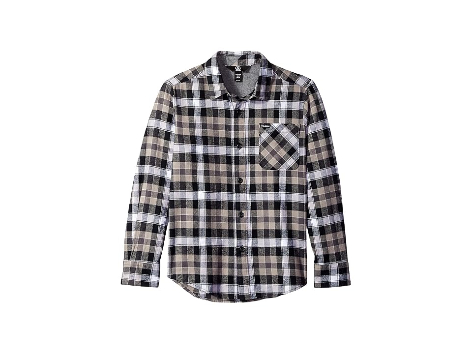 

Volcom Kids Caden Plaid Long Sleeve Shirt (Big Kids) (Black) Boy's Long Sleeve Button Up