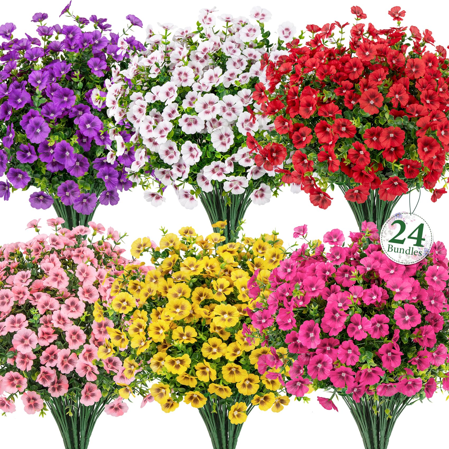 Amazon.com: Ouddy Decor 24 Bundles Artificial Silk Flowers for