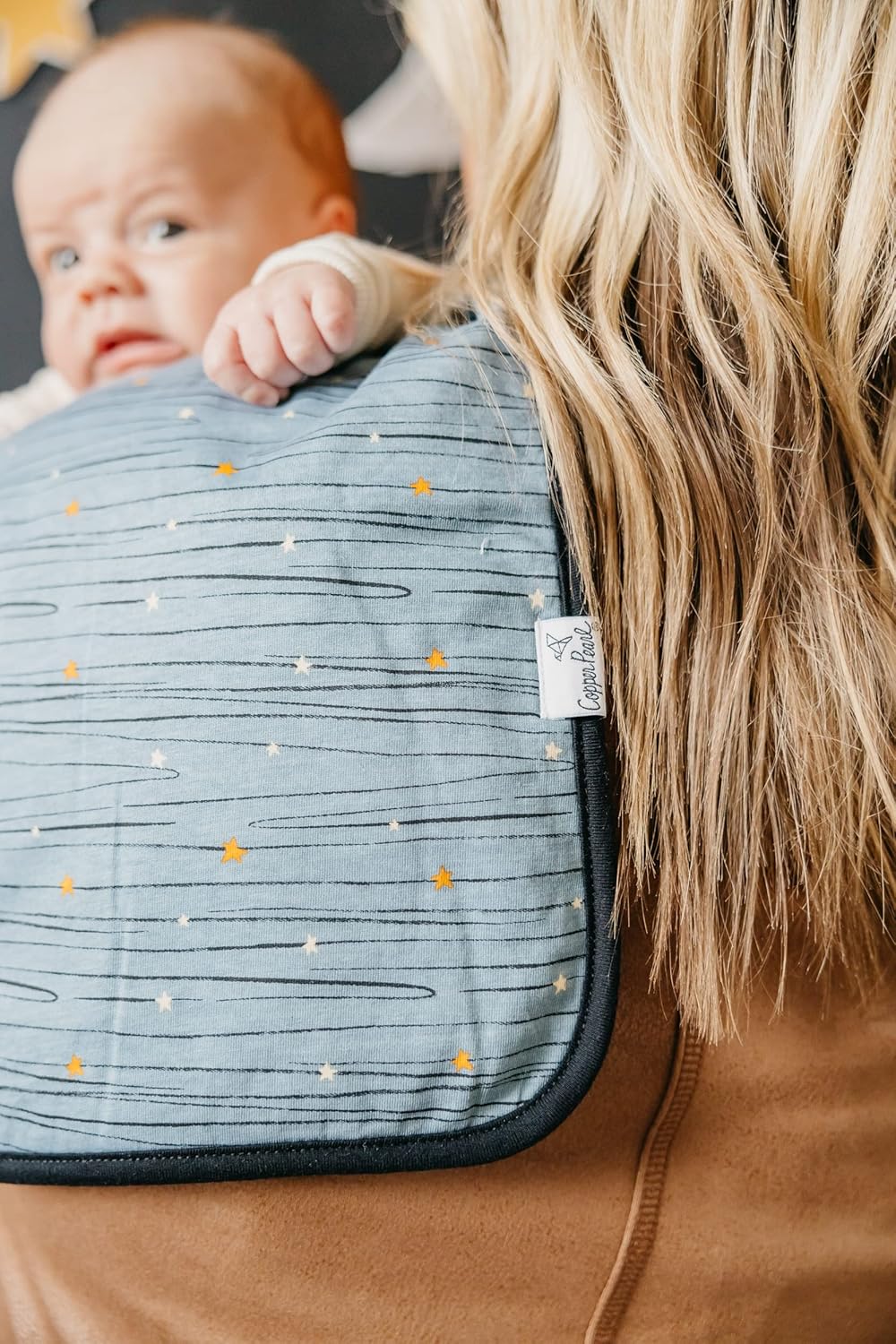 Copper Pearl Premium Baby Burp Cloths - 3-Pack Large Cotton Burp Cloths, Extra Soft Spit Up Rags with 3 Absorbent Layers, Perfect for Baby Boy and Baby Girl Gifts (21" x 10" Size, Neil Set) - Image 4