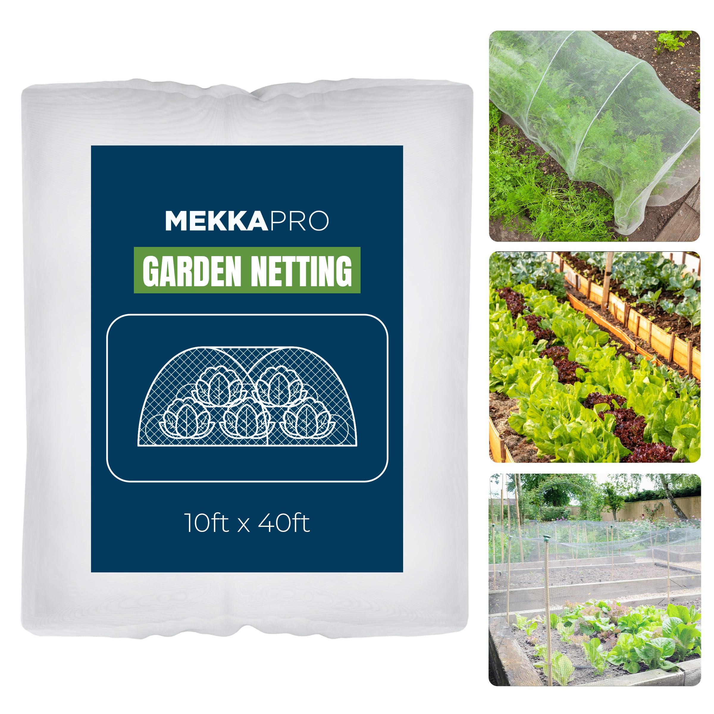 MEKKAPRO XL Mosquito Bug Screen Netting, Garden Netting for Vegetables Flowers, Fruits