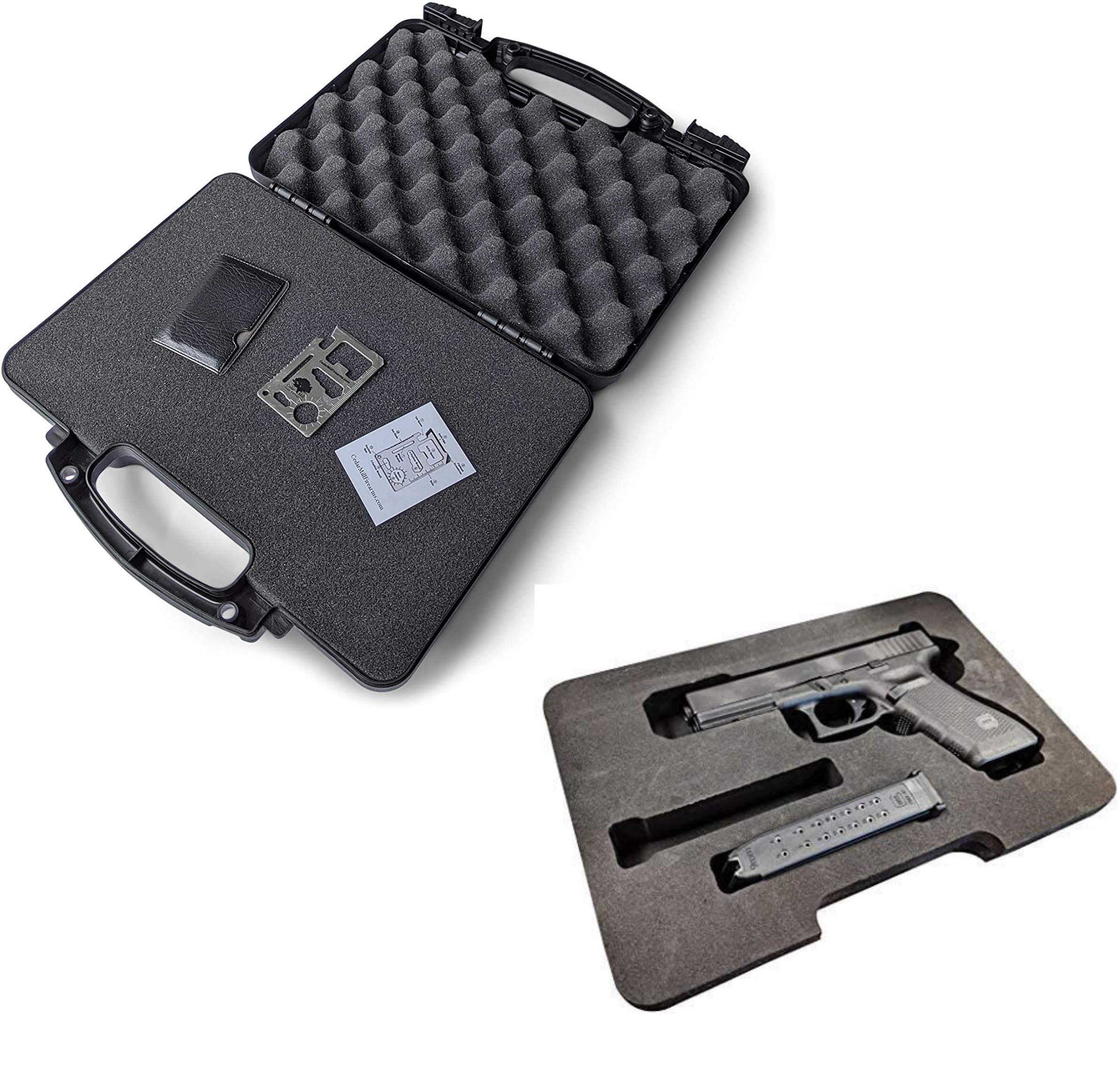 Cedar Mill Fine Firearms Professional Display Package | Premium Custom EVA foam and Socom Black- Hard Gun Pistol Case with FREE Super-X Tool