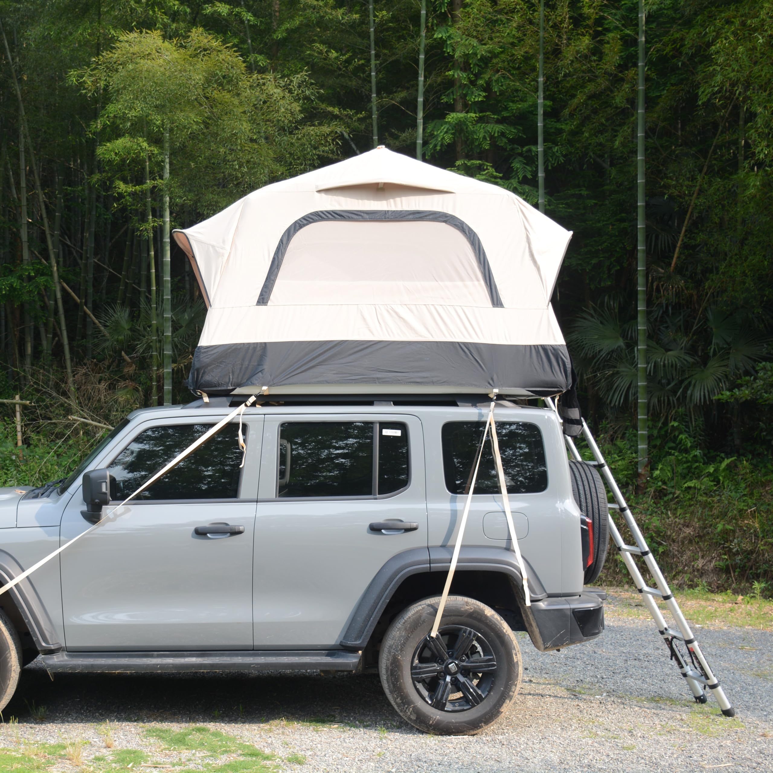 Tente de Toit pour Voiture 1-3 Personnes, Tente Gonflable 300D,imperméable PU3000,UPF50+,Matelas épais,Tente de Camping pour Véhicules Pliable et Imperméable Camion,Voyage