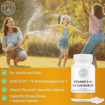 Essential Supplement Bundle - Vitamin D3+K2 Chewables, Super B-100 Complex, Sleep Well & Adaptogen Complex