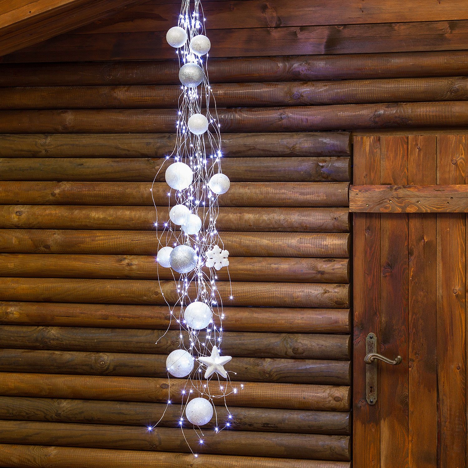 Ciuffo Luminoso Metal Con 300 Micro LED Bianco Freddo, 1,2 M, Cavo In Metallo, Trasformatore 5V Incluso, Uso Interno - 3