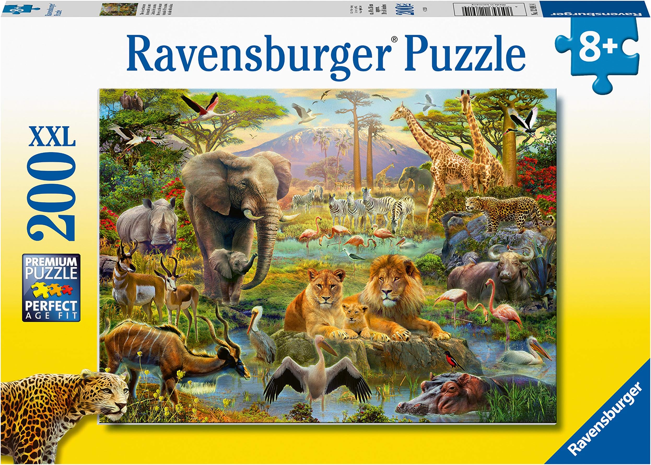 Animals of The Savanna 200 Piece Jigsaw Puzzle with Extra Large Pieces For Kids Age 8 Years and Up