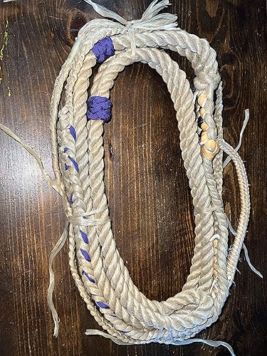 Miniatura 6 de Cuerda de becerro Tan Poli - 9x7 mano derecha 58" x 58" suave - EPT Bull Ropes Riding Rope 10'