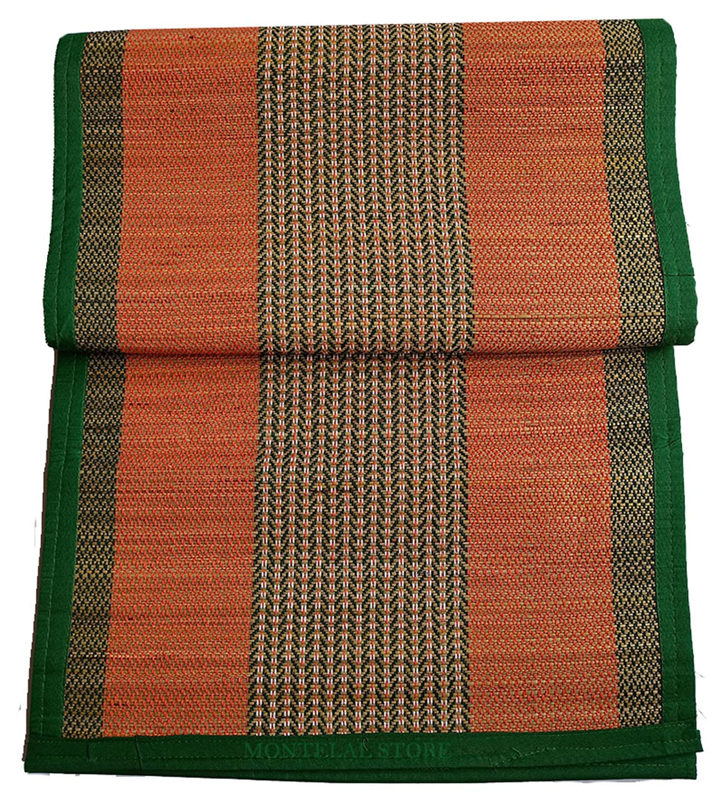 Montelal Store Korai Pai River Grass, Cotton Handmade Eco-Friendly Folding Sitting Chatai Mat (3 x 6.5 ft, Multi Color)