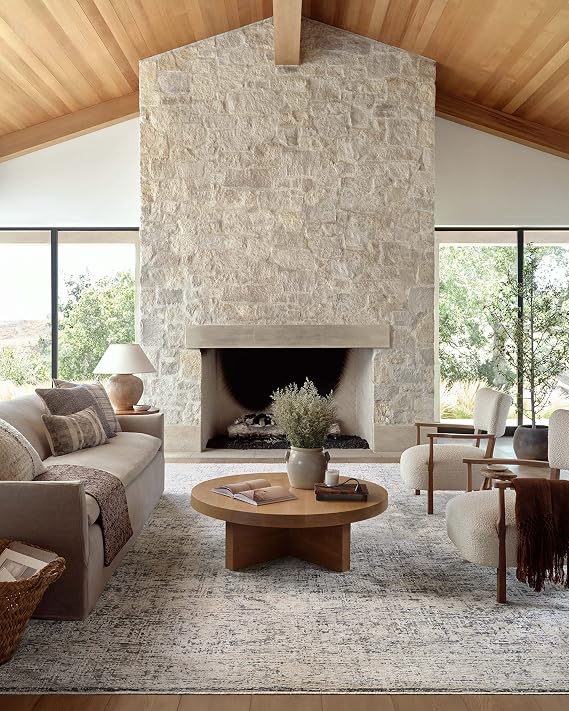Loloi Amber Lewis Alie Collection ALE-05 Charcoal/Beige 2'-3 x 3'-10, .13 Pile Height, Accent Rug