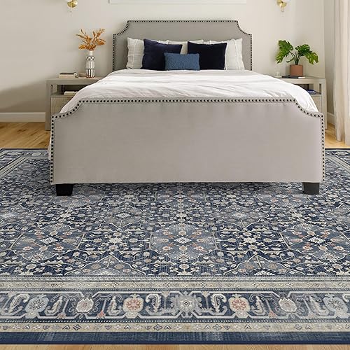 Miniatura 2 de Ruggable Alessia - Alfombra lavable  Alfombra vintage perfecta para sala de estar, dormitorio, cocina, apta para mascotas y niños, no tóxica,