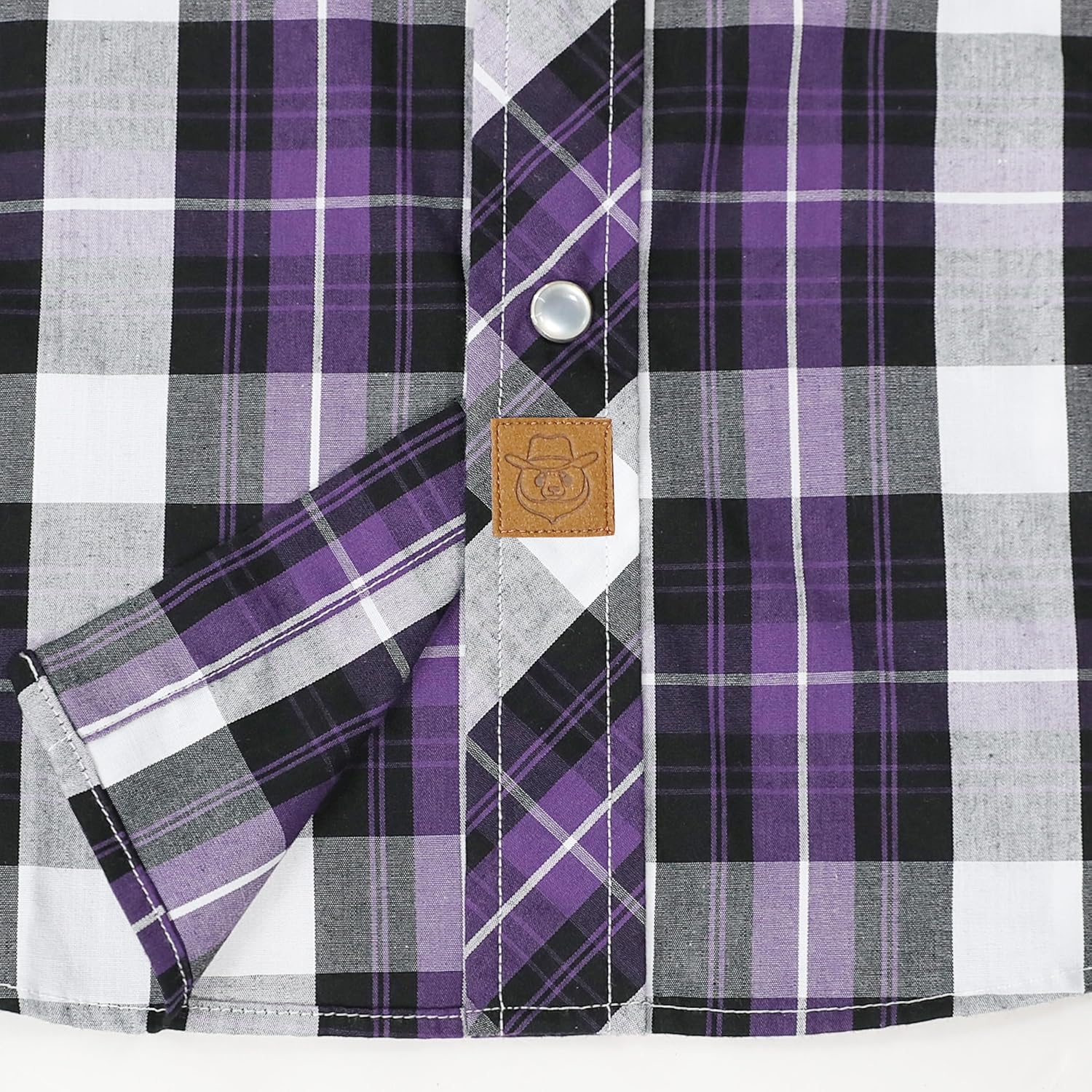 Dubinik® Western Shirts for Men Short Sleeve Plaid Pearl Snap Shirts for Men Button Up Shirt Cowboy Casual Work Shirt - Image 3