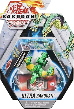 Bakugan Ultra, Serpillious, 3-inch Tall Geogan Rising Collectible Action Figure and Trading Card
