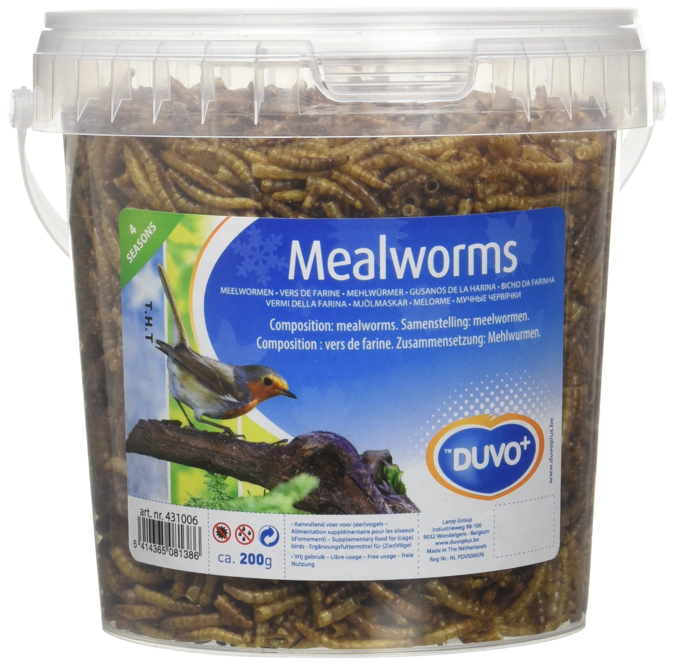 Duvo+ Dried Meal Worms Reptile & Bird Treats - 200G