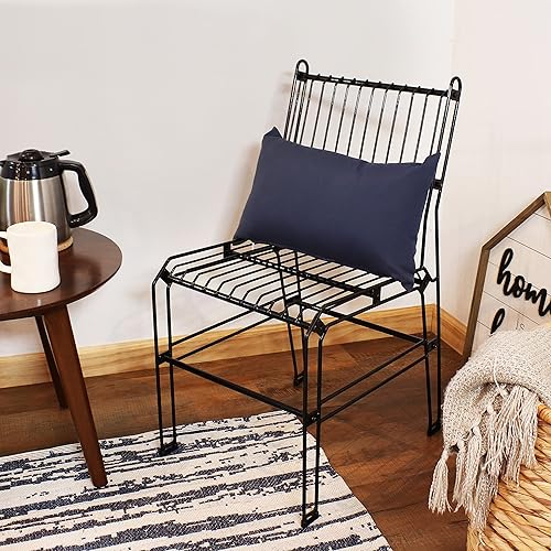 Miniatura 5 de Sunnydaze Silla de comedor moderna sin brazos muebles de alambre de acero para interiores y exteriores para patio terraza terraza o sala de estar