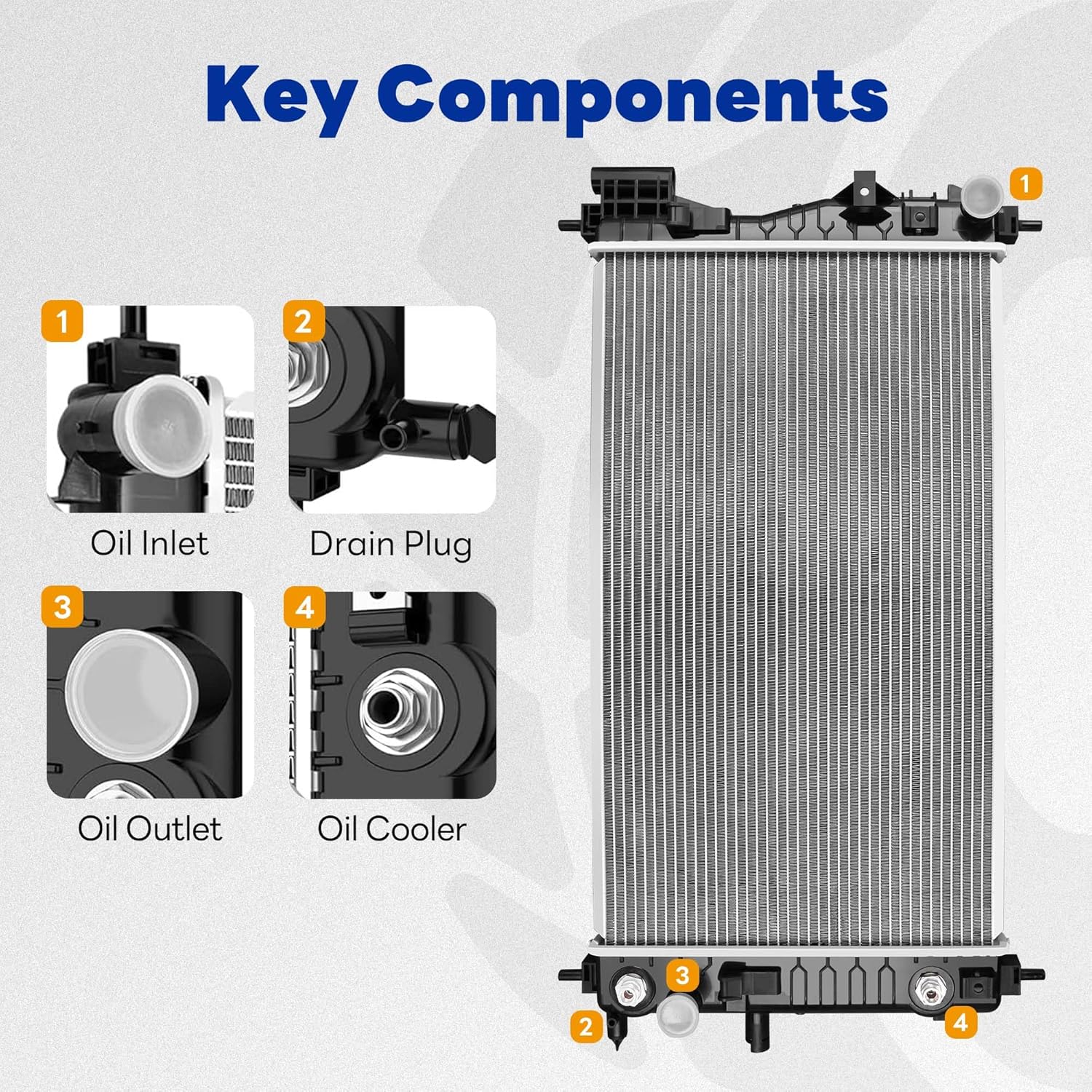 Radiator Compatible with 2013-2015 Chevrolet Malibu, for 2016 Malibu Limited, for 2016-2018 Impala LS LT LTZ l4 2.5L