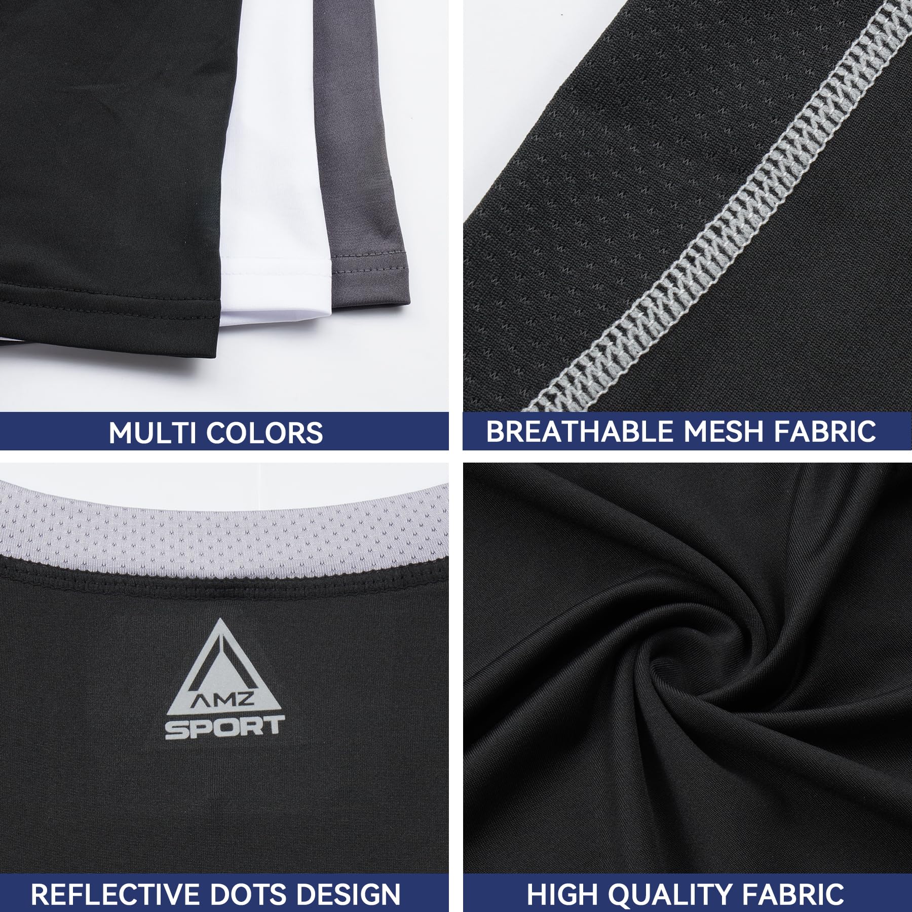 AMZSPORT Maglietta a Compressione da Uomo, a Maniche Corte, Funzionale, Cool Dry, per Allenamento e Corsa