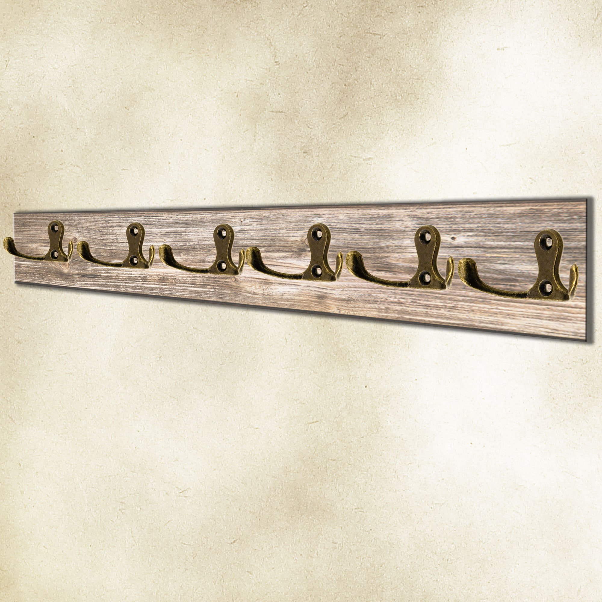 Ganci Doppi In Stile Vintage - Set Di 5, In Ottone Anticato Per Appendere Abiti