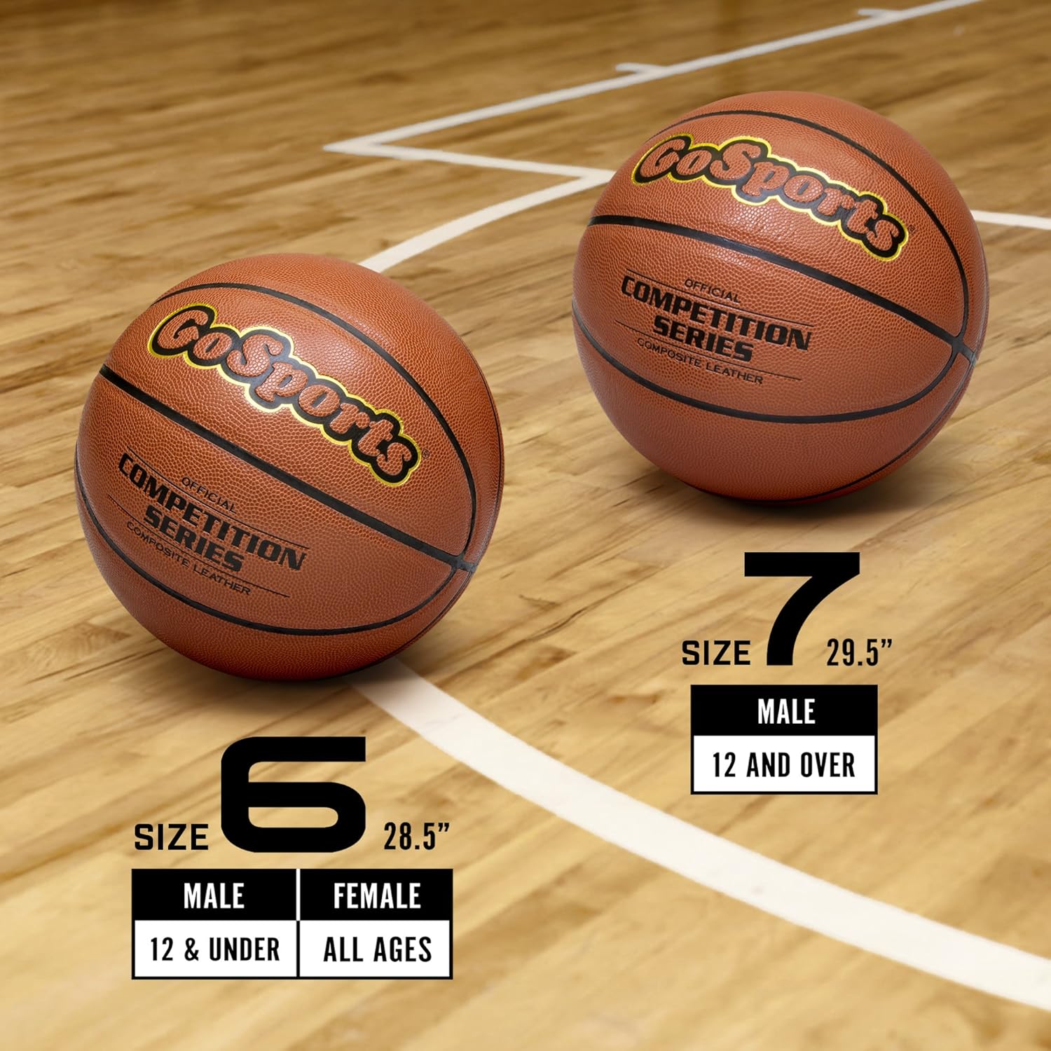 GoSports Indoor Synthetic Leather Competition Basketball with Pump : Sports & Outdoors