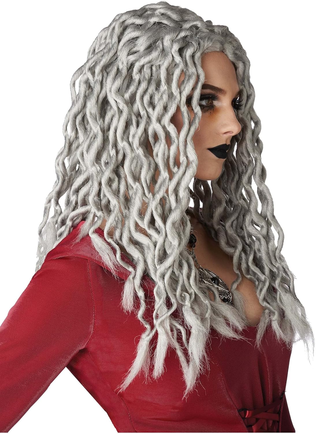 California Costumes, Gray Crinkle Dreads Wig, Gray - Image 3
