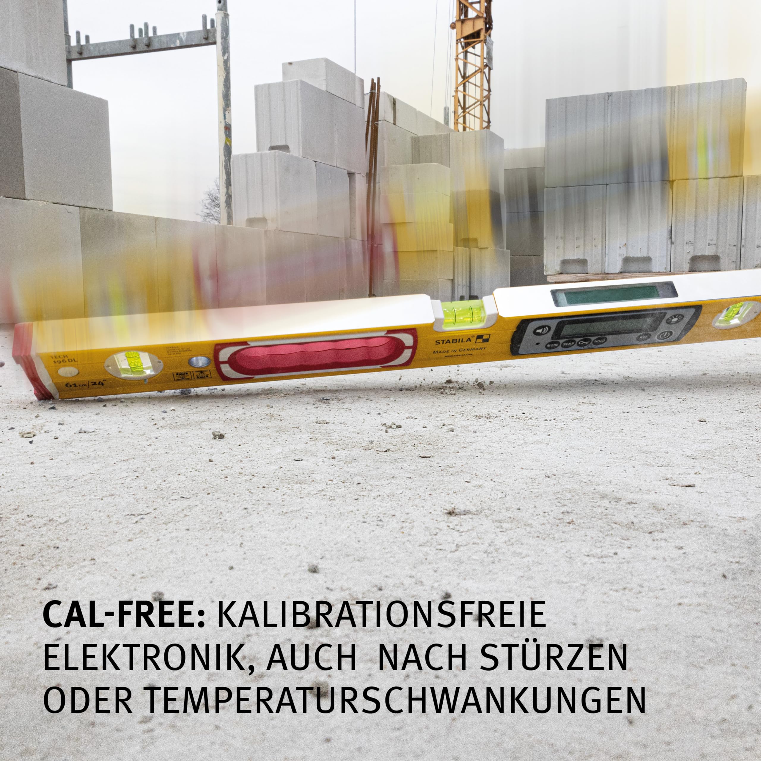 STABILA Digitale Wasserwaage TECH 196 DL, 23 cm, wasser- und staubdicht nach IP 67, 2 Digital-Displays, kalibrationsfrei, Anzeige-Modi: °,%, mm/m, in/ft, Tasche