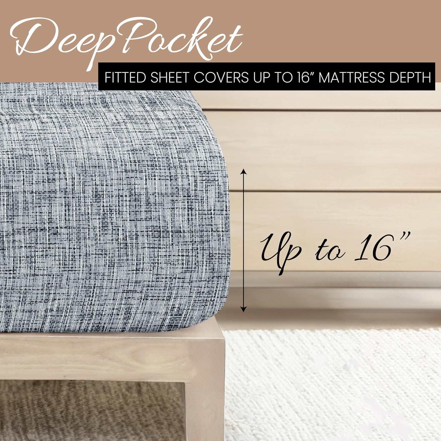 Linen Market 4 Piece Full Bedding Sheet Set (Light Blue Chambray) - Sleep Better Than Ever with These Ultra-Soft & Cooling Bed Sheets for Your Full Size Bed - Deep Pocket Fits 16" Mattress