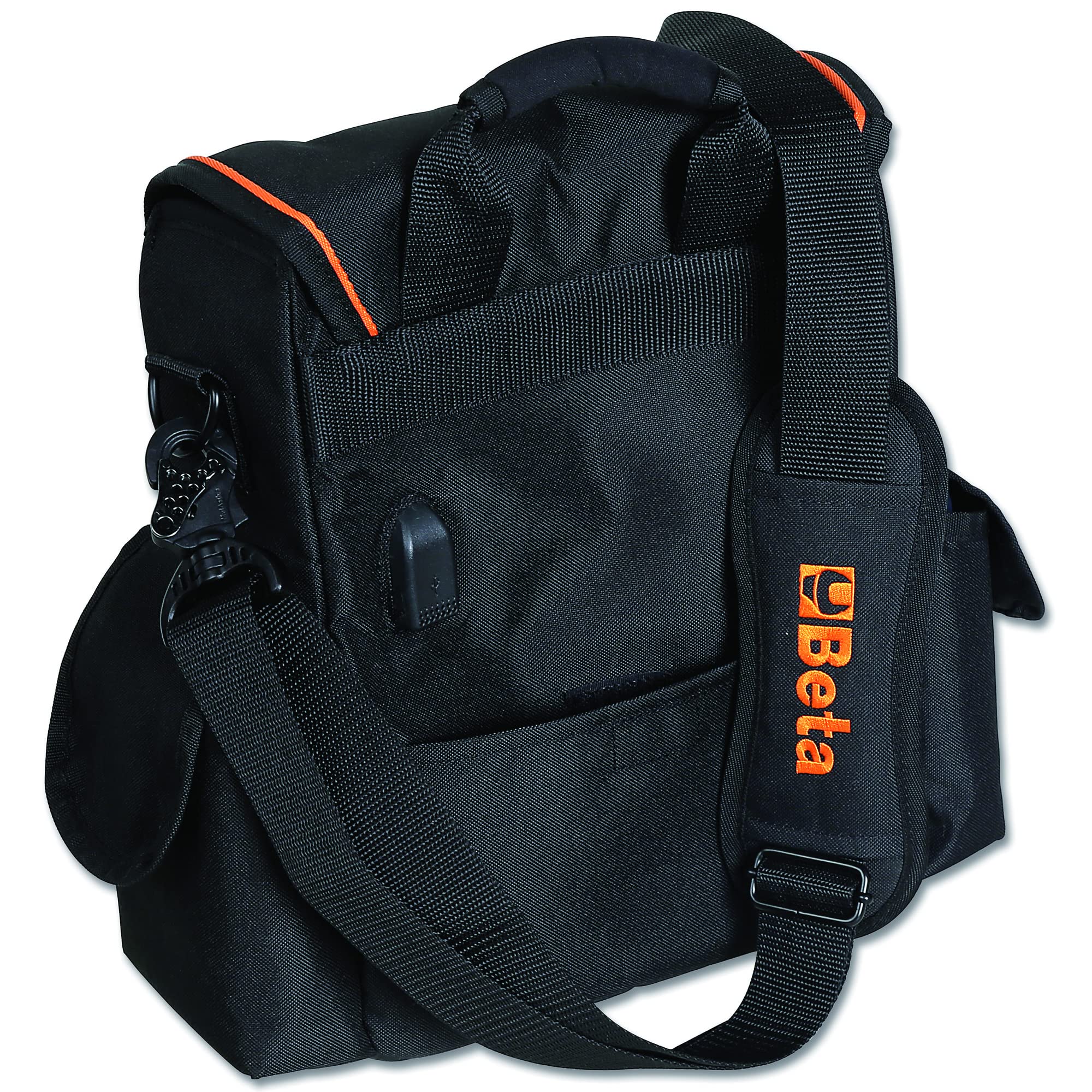 BETA - Mini Borsa Portautensili in Tessuto Tecnico con Tracolla e Tasche Multiple, Borsa Porta Attrezzi Compatta con Pannello Portautensili Removibile e Interfaccia USB per Tecnici ed Elettricisti, C3