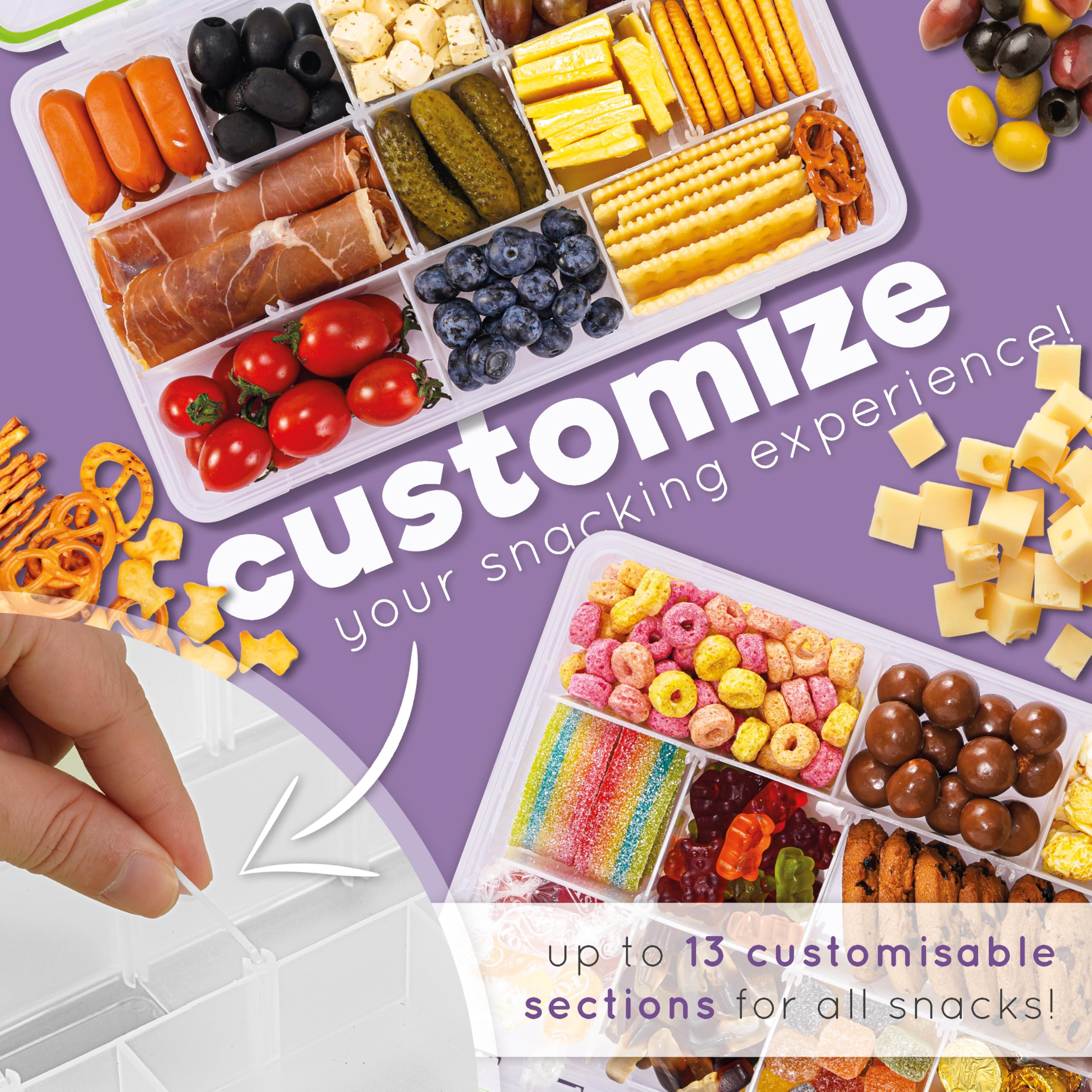 Reel Bites Bpa Free Small Snackle Box Container For Travel