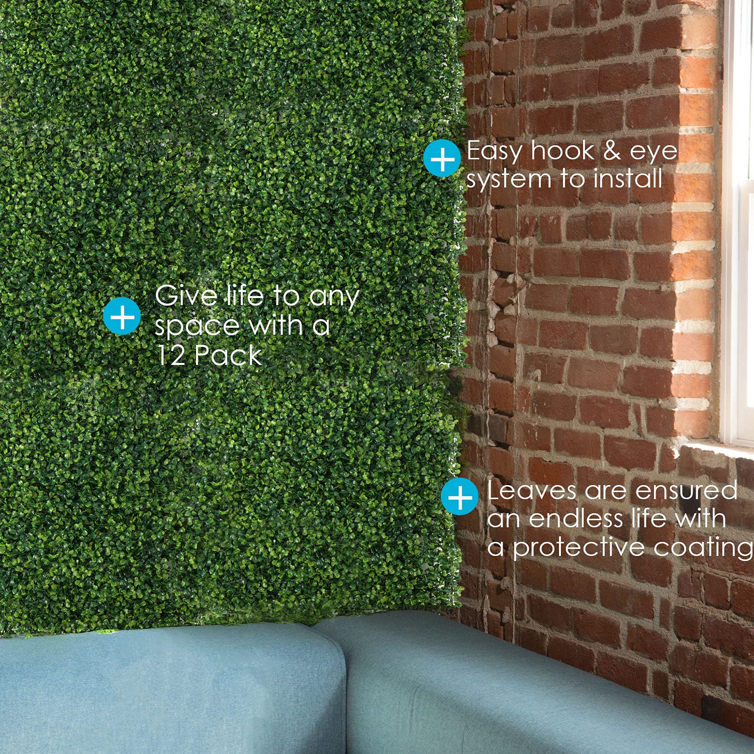 Houseables Artificial Leaves Panels, Backyard Grass Privacy Fence