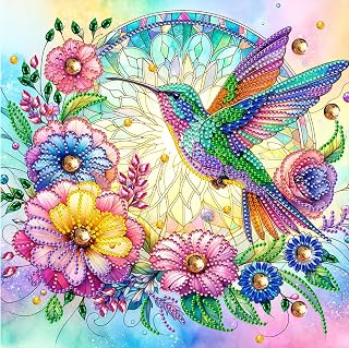 Bloomthread Hummingbird Diamond Painting Kits for Adults – Partial Drill Diamond Art Painting Kits for Holiday Gifts and Home Decor 12x12 Inches (Hummingbird)