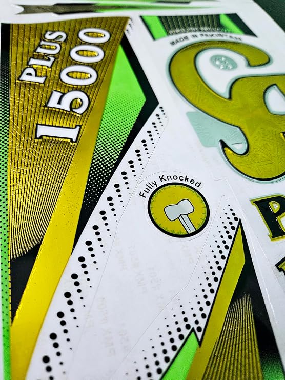AYN Cricket Bat Sticker 3D Embossed English Willow Fiber Tape Sports Accessories Protection, CA 15k Gold