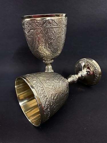 SAYRA NAUTICALSS Cáliz de latón para celebraciones reales elegantes para comunión de vino, medievales, colección de juego de tronos, colección de