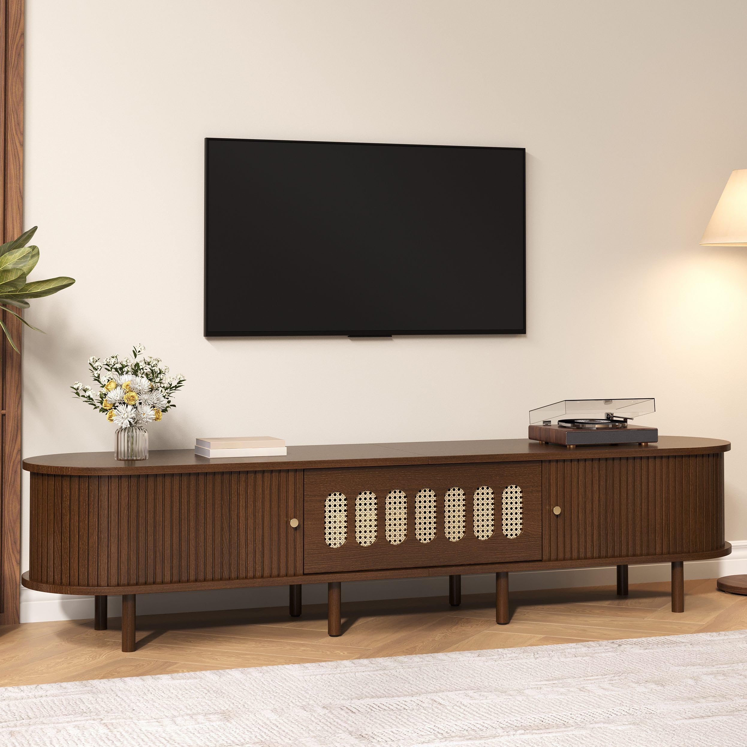 QQJIN TV-Schrank 175 cm | Walnussoptik & viel Stauraum