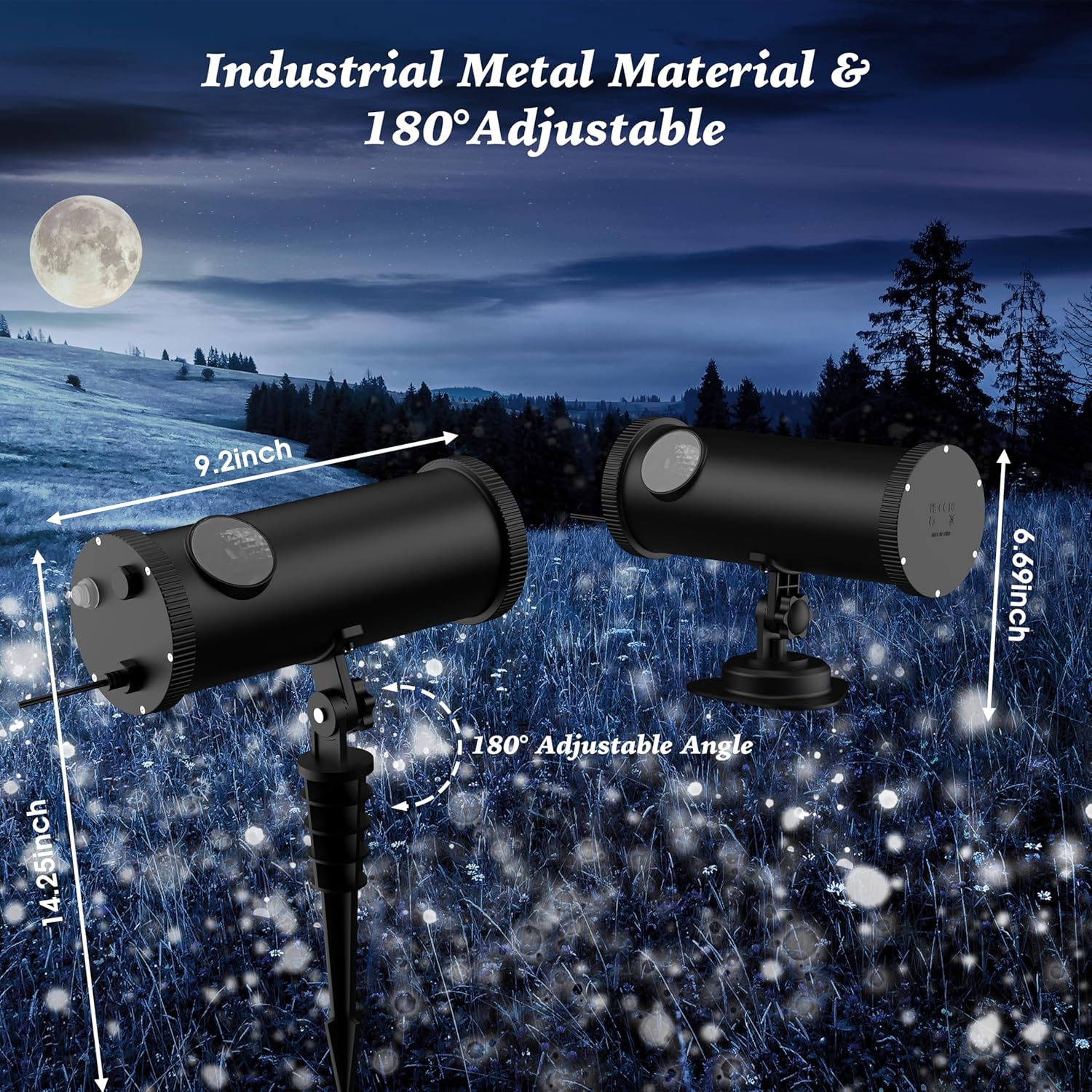 Outdoor White Star Lights Projector, AIRIVO Fairy Lights Projector, Christmas Snowflake Projector with Remote Control, Holiday Halloween Winter Decor Garden Light for Home, Patio, Landscape