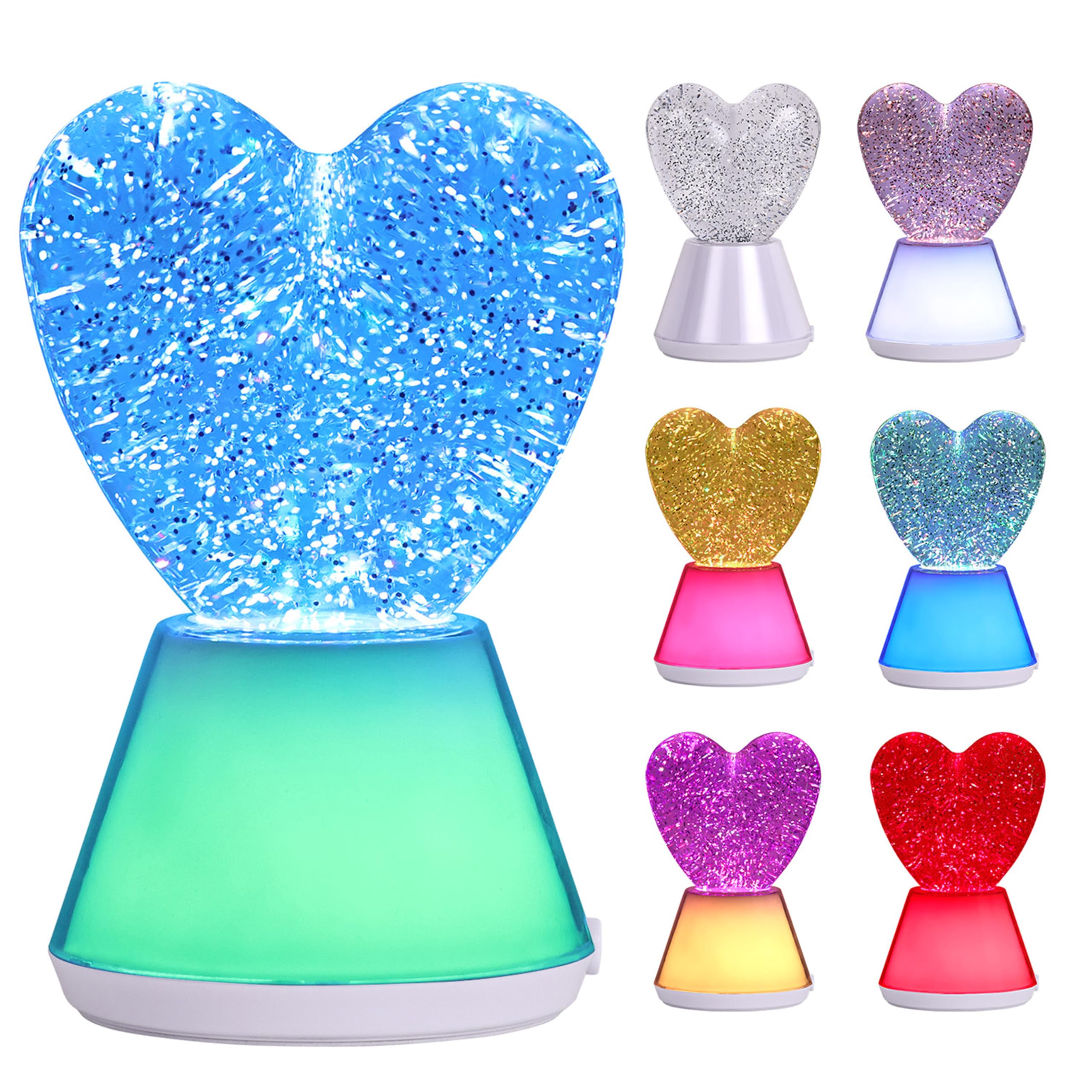 Lesser & Pavey Glitter Heart Lamp for Home & Living Room | Festive Table Lamp for Home Décor | Stylish Night Light for Bedroom & Hallway | Lovely Gift for Women & Men