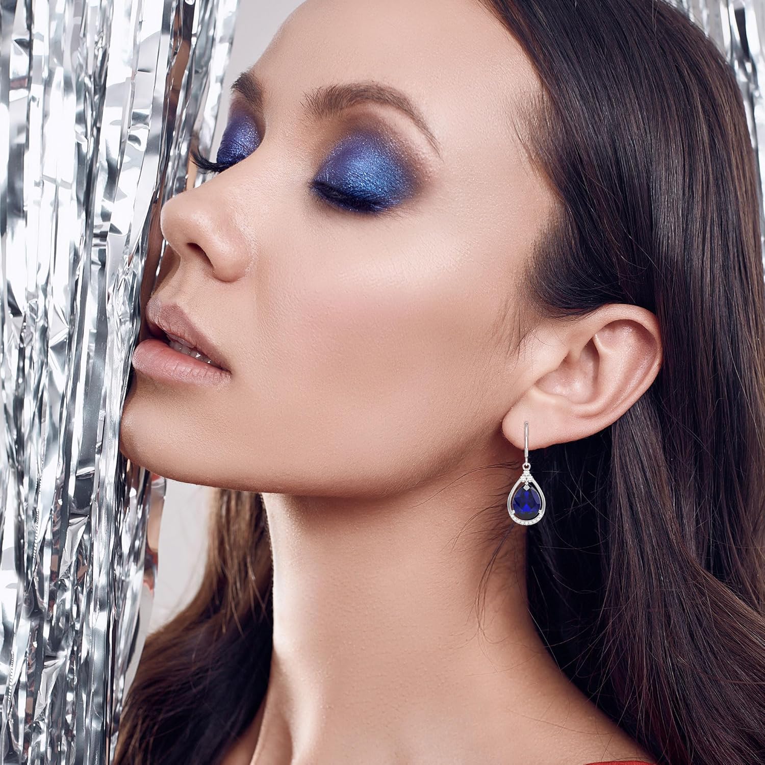 18K White Gold Plated Sterling Silver Teardrop Cubic Zirconia Drop Dangle Earrings for Women Pear Cut CZ Diamond Dangle Earrings Hypoallergenic Jewelry - Image 4