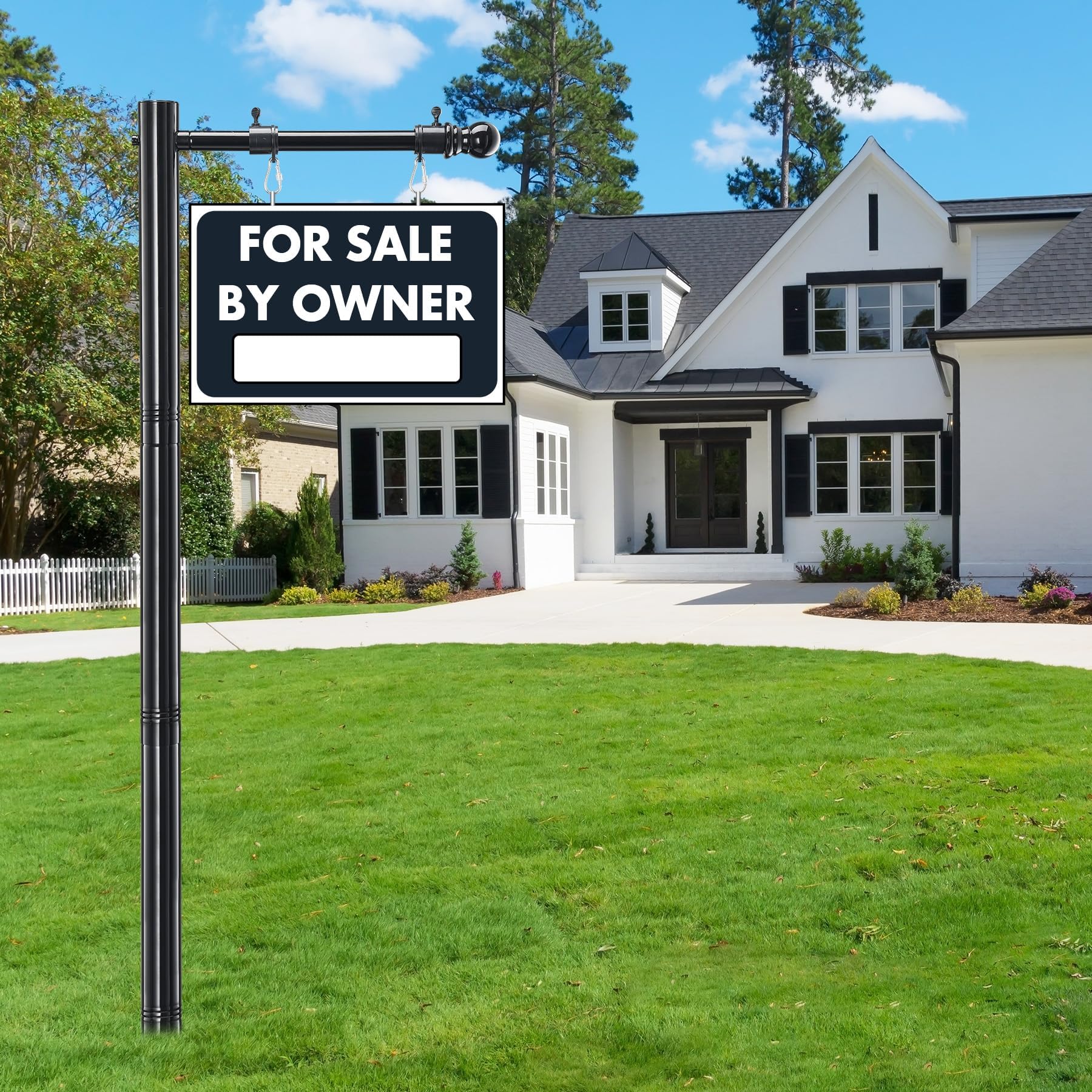 Real Estate Sign Posts, 100 in Commercial Realtor Home for Sale Hanging Ads, Business Hours Advertisement Post for Yard , for sale by owner yard sign, 35" Arm Holds Up to 25" Sign, ๏ผNo sign included๏ผ