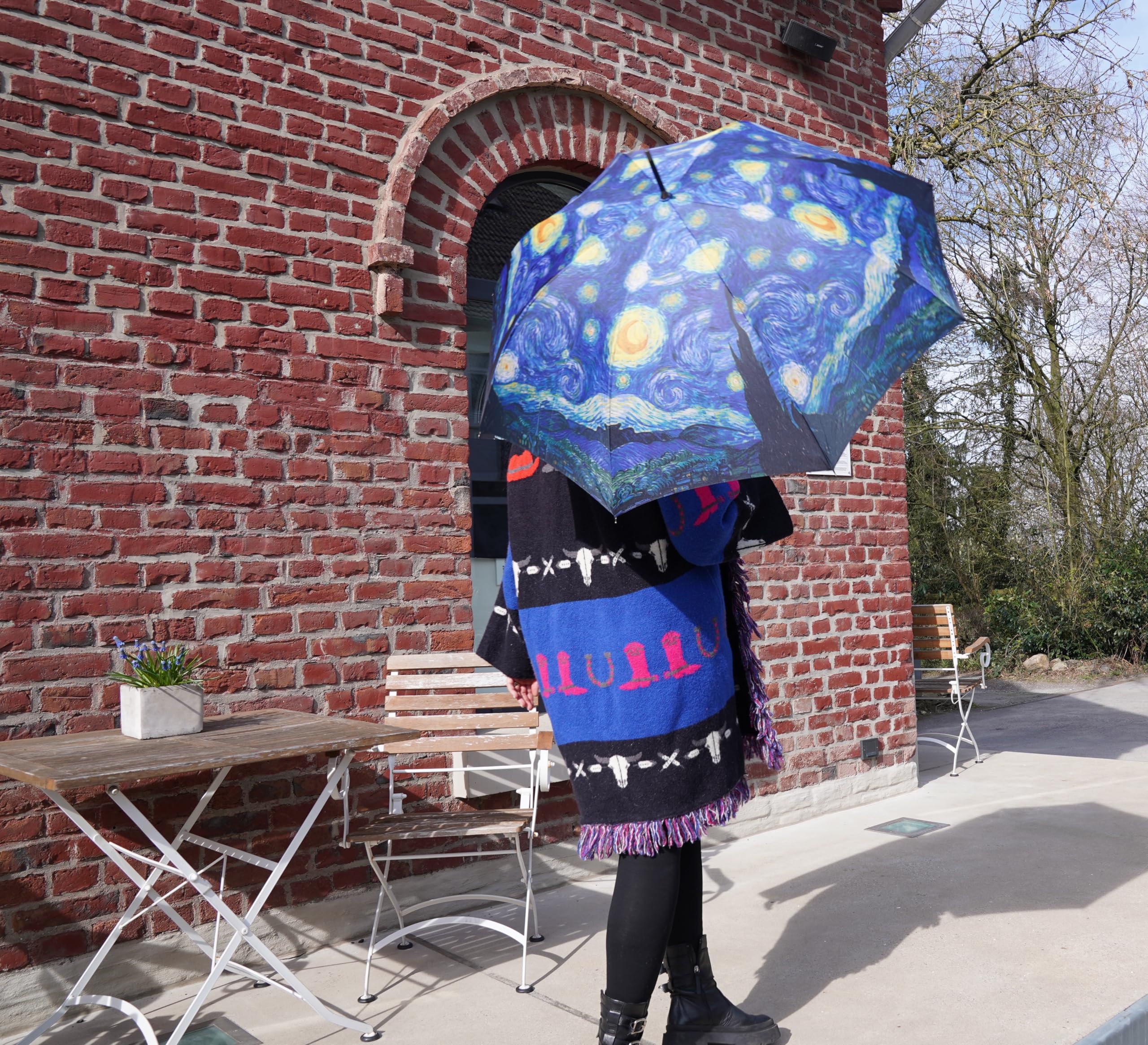 Parasol VON LILIENFELD Vincent van Gogh gwiaździsta noc automatycznie otwierany parasol artystyczny stabilny wiatroodporny