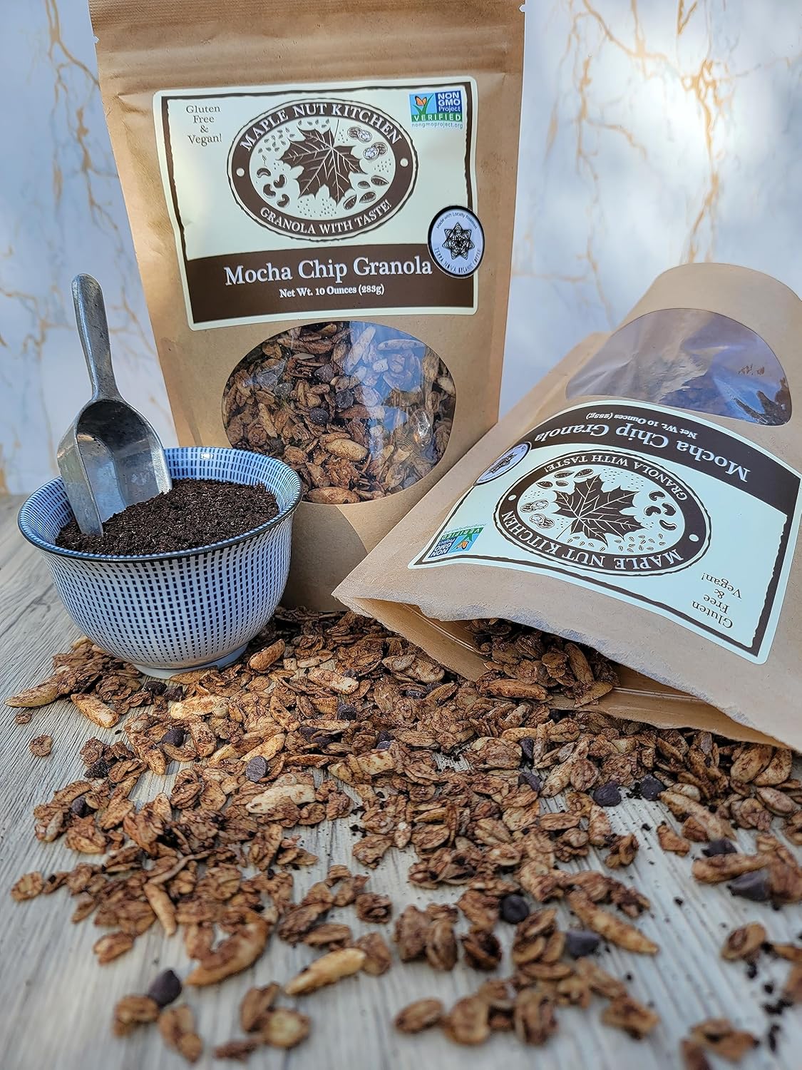 Maple Nut Kitchen Granola de chispas de moca vegana y sin gluten