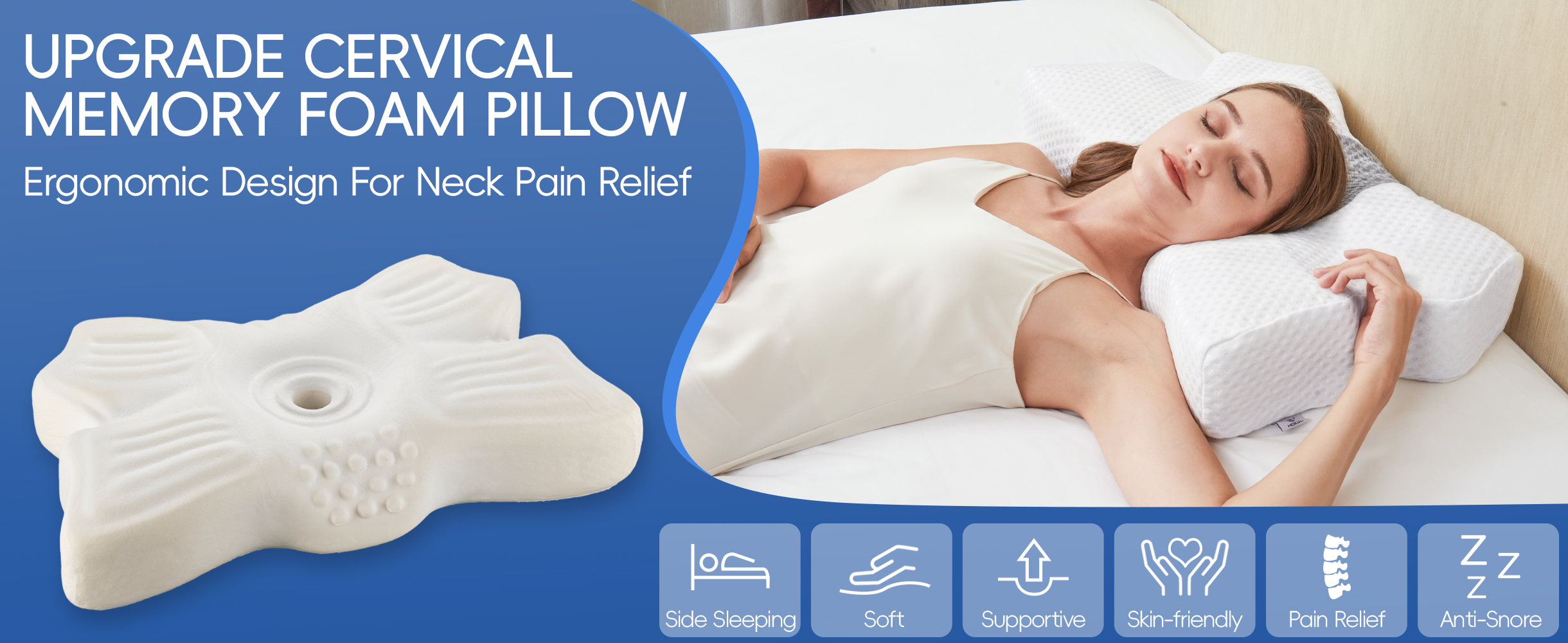 Amazon.com: H HOKIZU Cervical Memory Foam Pillow for Sleeping