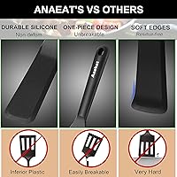 Vista 6 de Anaeat Juego de 2 Espátulas Delgadas de Silicona - Mini Espátulas para Servir Brownies - Volteador Spurtle Antiadherente para Cocinar Fácilmente