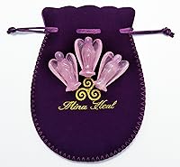 Vista 6 de Mina Heal Figura de ángel guardián de bolsillo, estatua de cristal de cuarzo rosa tallada a mano, recuerdo de ángel del tamaño de la palma