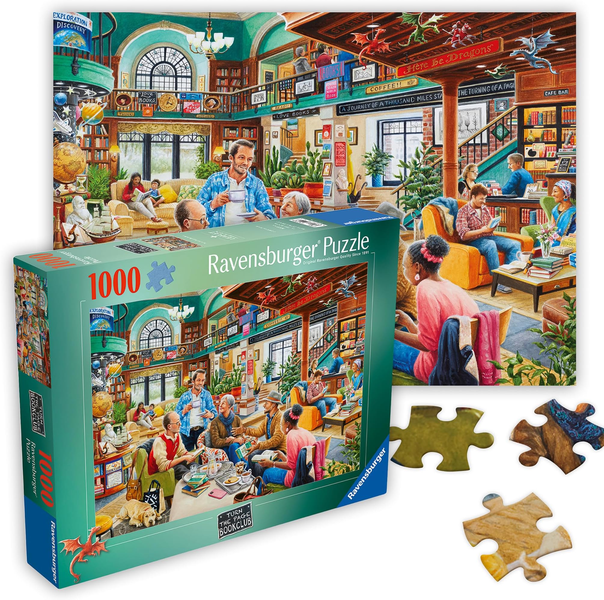 Ravensburger Turn The Page Bookclub 1000 Piece Jigsaw Puzzle for Adults - 12000143 - Handcrafted Tooling, Made in Germany, Every Piece Fits Together Perfectly