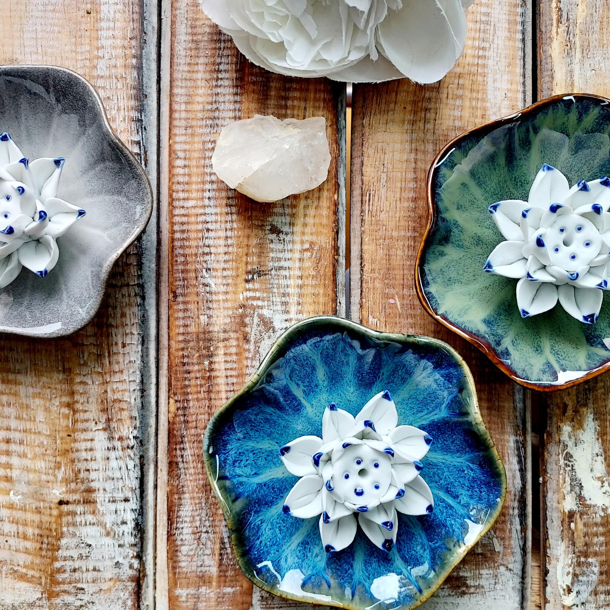 Amazon.com: Lotus Incense Holder Ceramic Flower Incense