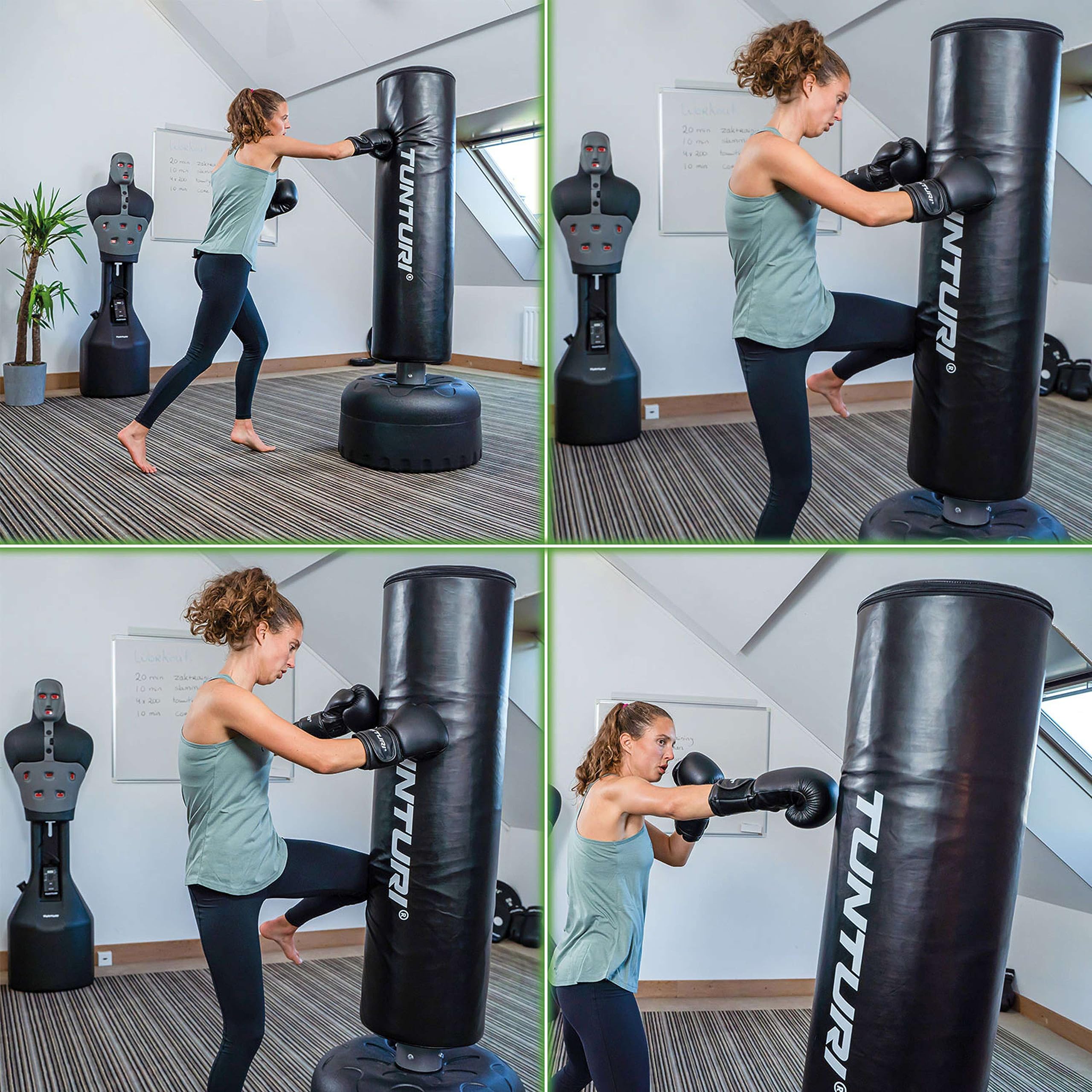 Tunturi Sacco da boxe, 170/180 cm, autoportante, supporto per boxe, robusto per MMA, boxe, allenamento, per adulti (principianti e professionisti)